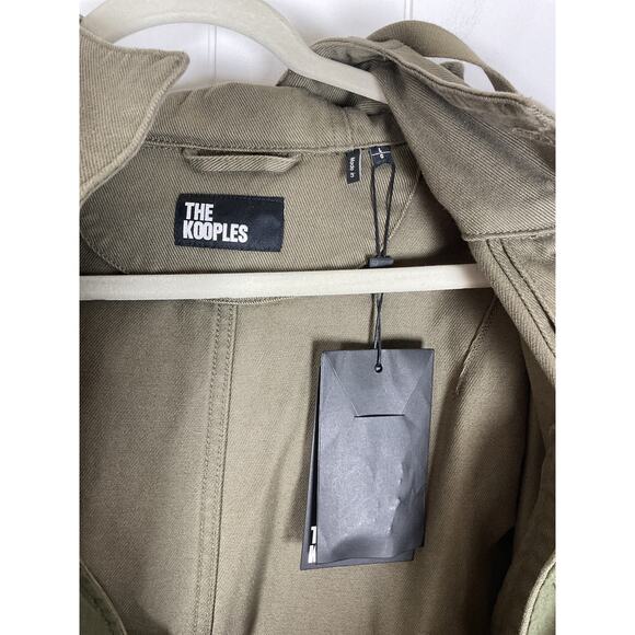 The Kooples Patch-Pocket Relaxed Fit Cotton Parka Coat Unisex Olive Size L NWT - Picture 9 of 10